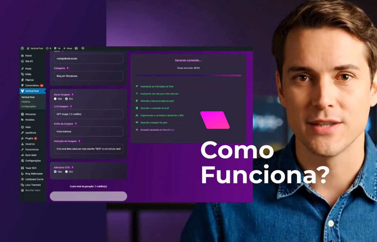 Como funciona o Vertical Post para criar conteúdo com IA?